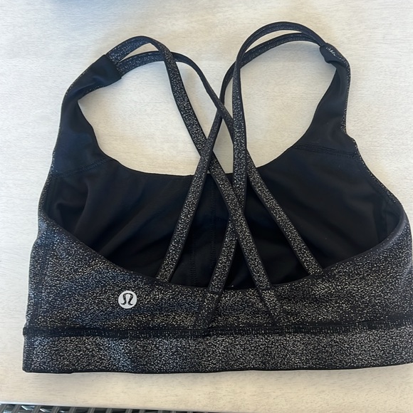 Black sparkly sports bra. Lululemon size 4 in great condition. - Picture 2 of 3